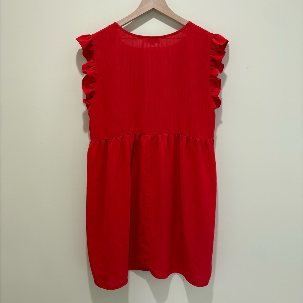 Umgee V-Neck Dress with Ruffled Sleeves - Picture 6 of 6